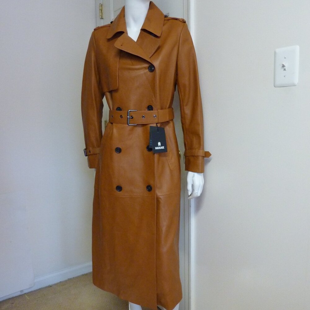 MACKAGE GAEL-V Maxi Leather Trench Coat